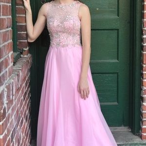 Baby pink prom dress